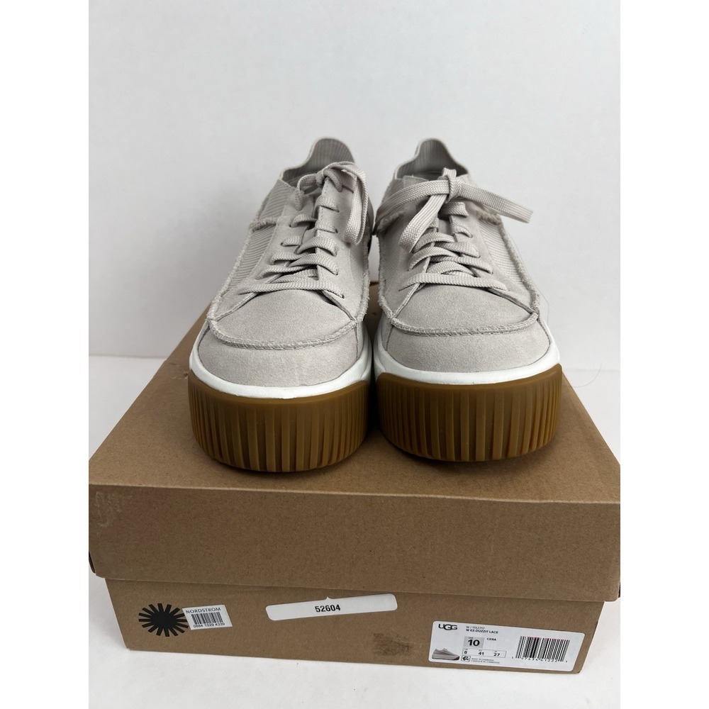 UGG W Ez-Duzzit Lace Womens Platform Shoes Sand Brown Suede Size 10